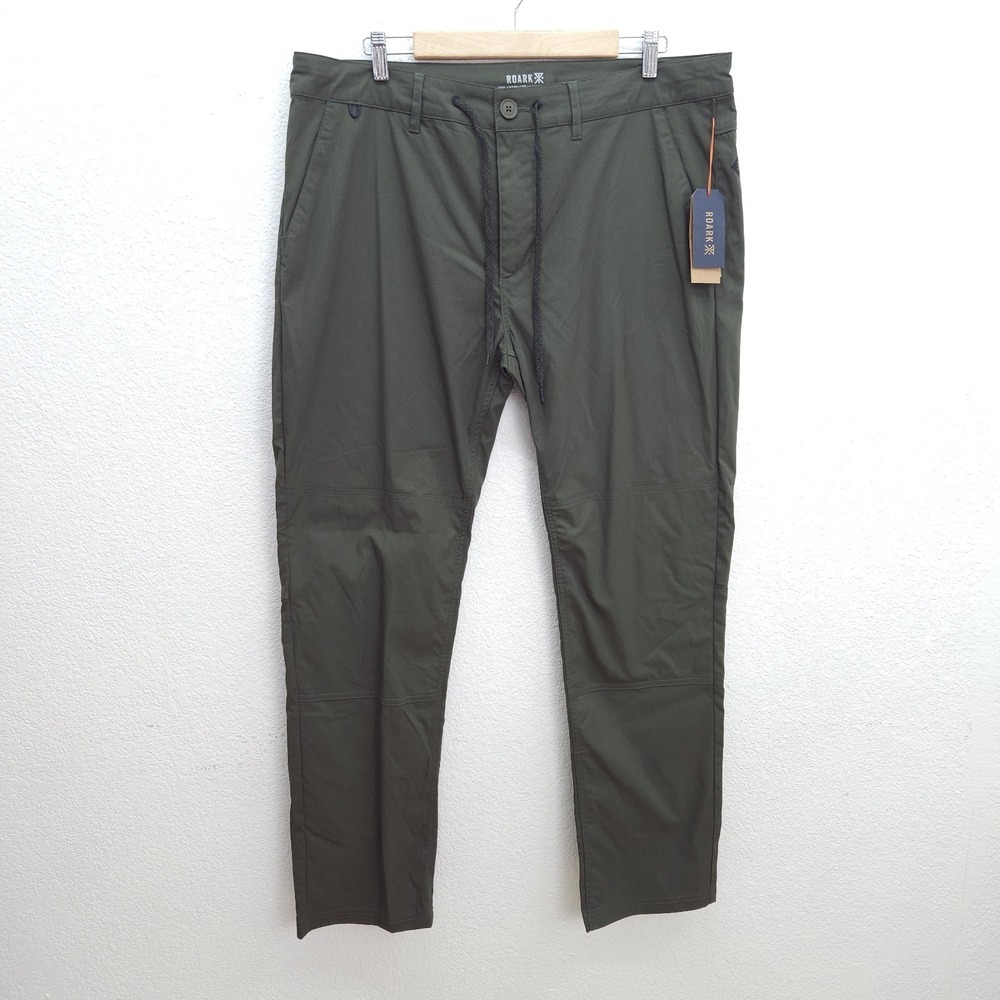 NWT MENS Roark Explorer Adventure Pants Green Nylon Spandex Hiking Size 38